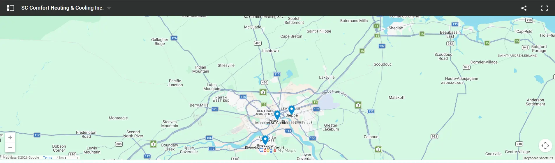 SC Comfort heating map